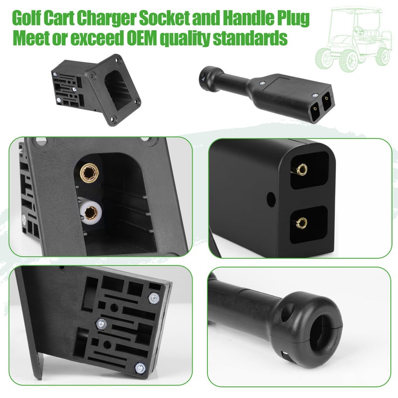 10L0L Golf Cart 36V PowerWise Charger Receptacle and Handle Plug, Charger Socket for EZGO TXT Medalist Golf Carts 1996 & Up 73345-G01 73063-G01 - Image 5